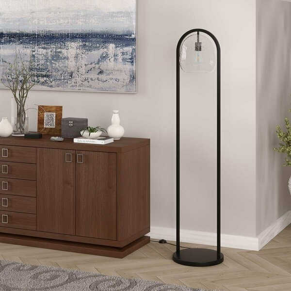 Hudson & Canal 64 in. Sydney Floor Lamp with Seeded Glass Shade, Blackened Bronze FL1584